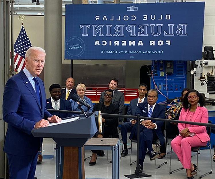 Joe Biden at Tri-C's Manufacturing Technology Center